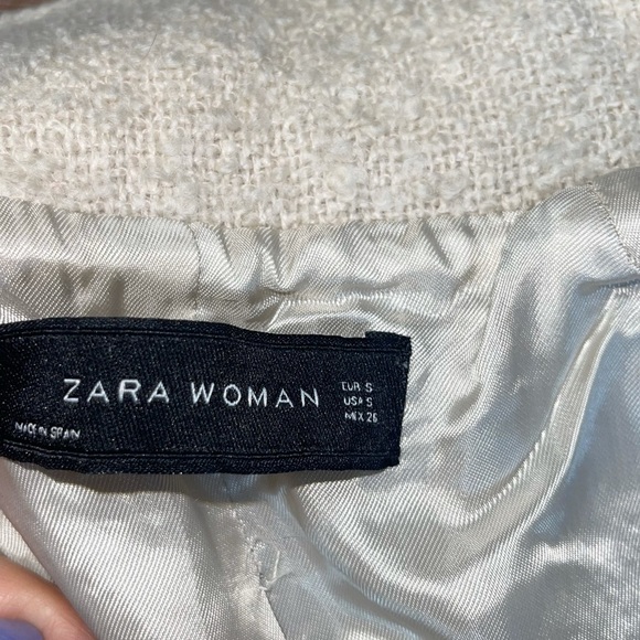 Zara cream tweed coat with bell sleeve Small - Picture 5 of 7